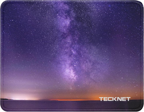 TECKNET Mouse Mat 270 x 210 x 3 mm Gaming Mouse Pad, Non-Slip Rubber Base, Waterproof Surface, Stitched Edges Mouse pad, Compatible with Laser and...