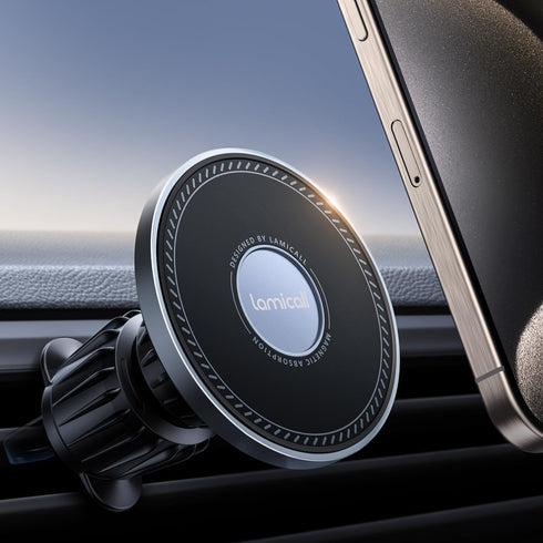 Lamicall Fits MagSafe Car Mount - Aluminum Alloy Magnetic Phone Holder for Your Car- Hands Free Car Phone Holder for iPhone 15 14 13 Pro Plus Max ...