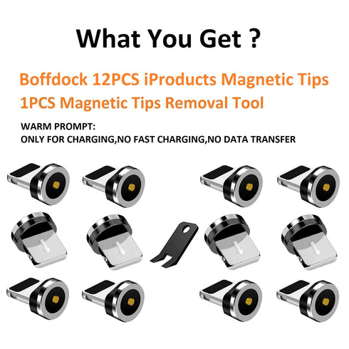 1-Pin i-Products Magnetic Charging Cable Tips,12Pcs Magnetic Tips Connector for iProducts Devices Without Charging Cables...