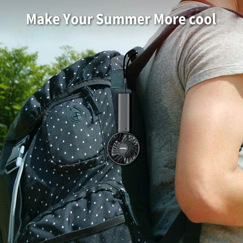 EasyAcc Mini Portable Fan Handheld Fan, 3 Speed USB C Rechargeable Battery Operated Mini Pocket Personal Lash Fan with Lanyard Base Cooling Desk F...