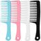 4PCS Wide Tooth Comb, Large Hair Detangling Comb Styling Comb, Professional Women Hair Care Handgrip Comb for Curly, Wet, Long Hair (Blue, Pink, W...