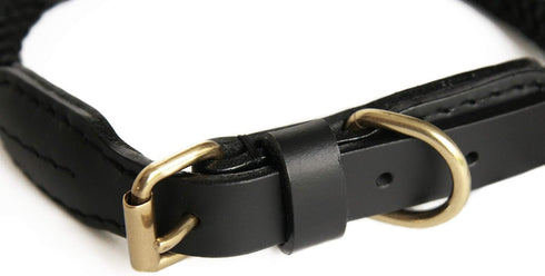 Alvalley Rope & Leather Dog Collar with Buckle - Heavy-Duty Pet Collars for Dogs - Soft Braided Collar for Training & Walking - Durable, Strong Po...