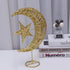 Uonlytech Iron Moon and Star Ornament Glitter Christmas Table Decoration Christmas Tree Decoration Wedding Birthday Holiday Party Supply 20cm (Gol...