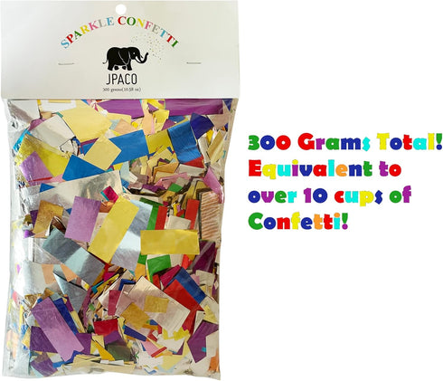 LARGE Metallic Confetti – Jumbo Mylar Rainbow Foil Confetti Bag Perfect for New Years, Surprise Parties, Birthdays, Photoshoots, Engagements & Wed...