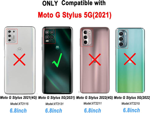 LeYi for Moto G Stylus 2021 Case, Motorola Moto G Stylus Case 2021 with 2 Tempered Glass Screen Protector, Military Grade Phone Case with Kickstan...