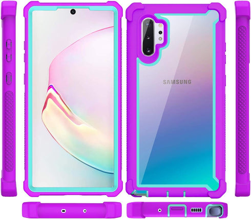 Case for Samsung Galaxy Note 10 Plus Case With Screen Protector, Full Body Protective Hybrid Dual layer Shockproof Acrylic Back Case Cover for Gal...