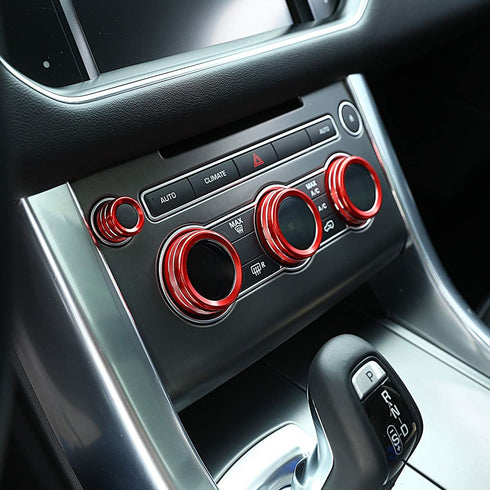 YIWANG Aluminum Alloy Car Interior Decorations Audio and Air Conditioning Knobs Trim for Land Rover Range Rover Sport 2014-2017,Vogue Autobiograph...