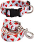 2PCS Watermelon Dog Collars with Funny Pet Leash Set Dogs Adjustable Collar for Small to Large Dog Collars Set (XL)...