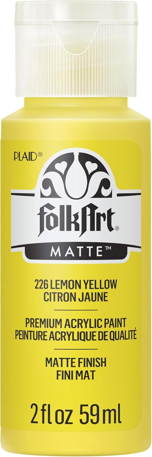 FolkArt Acrylic Paint in Assorted Colors (2 oz), 226, Yellow Lemon...