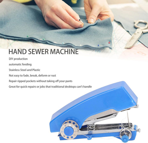 Handheld Sewing Machine, Stainless Steel Plastic Compact Structure Automatic Feeding Hand Sewer Machine for Outdoor Travel for Household......