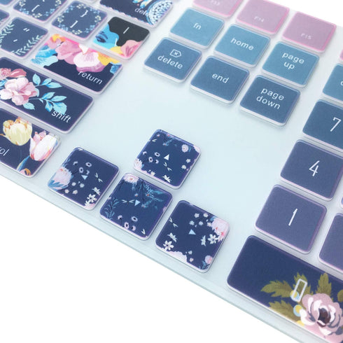 Silicone Keyboard Cover for Apple iMac Magic Keyboard with Numeric Keypad MQ052LL/A (Model: A1843, 2017 2018 Release), Cute Print Keyboard Skin, U...