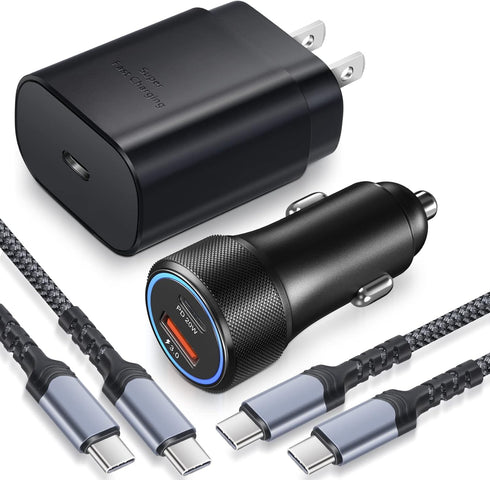 Super Fast Charger Type C,Bangfun 25W USB C Wall/Car Charger Adapter for Samsung Galaxy S24/S23/S22 Ultra/S21/S20 fe/S10,Note 20/10,A13/A53/A54/A7...