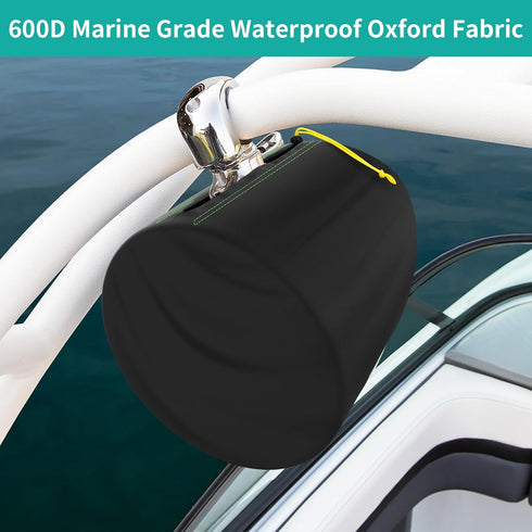 2 Packs Boat Speaker Cover, 600D Oxford Cloth Marine Wakeboard Tower Speaker Cover Waterproof, UV Resistant, Dustproof(H 7.5" x W 7.5" x D 8")...