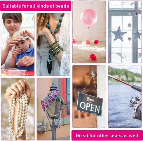 Elastic Thread for Jewelry Making, Paxcoo 6 Rolls Beading String for Bracelet Making, Clear Jewelry String Bracelet String with 2 Pcs Beading Need...