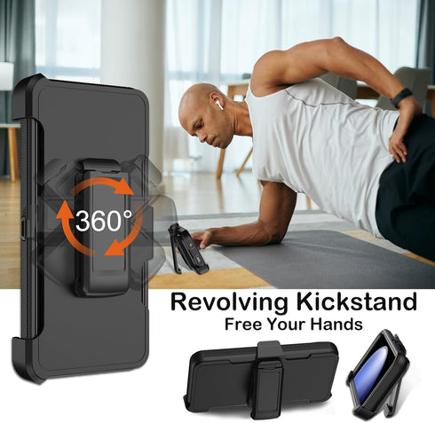 for Samsung Galaxy S23 FE Case with Belt Clip Holster & Kickstand,Built-in Screen Protector,Heavy Duty Shockproof Drop Protection Military Grade F...