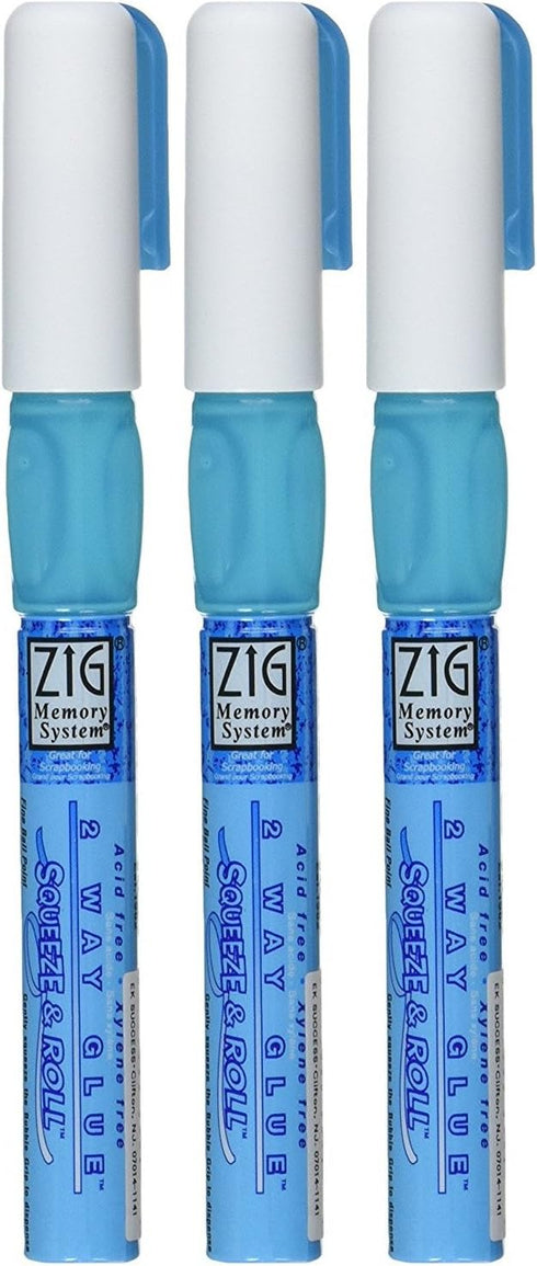3-Pack - EK Tools 55-00010 Zig Memory System 2-Way Squeeze and Roll Glue Pen...