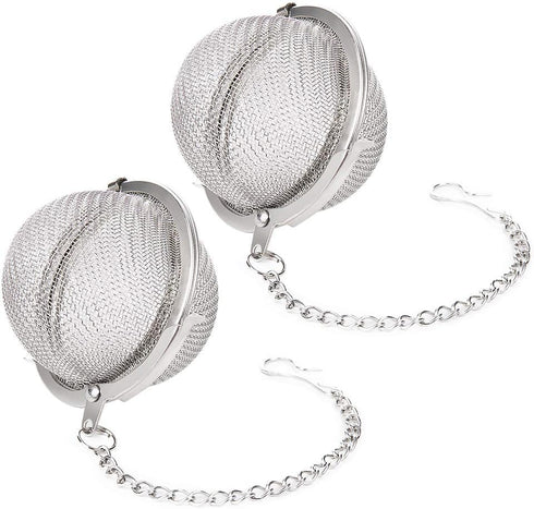 2Pcs Stainless Steel Tea Ball, 2.04 Inch Mesh Tea Infuser Strainers, Premium Tea Filter Tea Interval Diffuser for Loose Leaf Tea and Seasoning Spi...