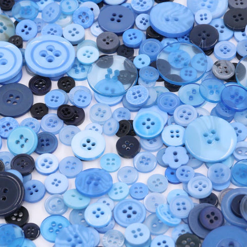 Swpeet 550 Pieces Assorted Sizes Resin Buttons 2 and 4 Holes Round Craft Buttons for Sewing DIY Crafts Children's Manual Button Painting (Blue)...