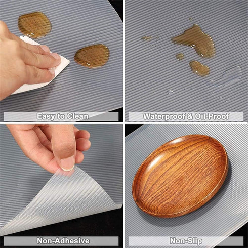 Bloss Shelf Liner Cabinet Pad Refrigerator Mat Waterproof Non-Slip Drawer Mat for Kitchen Home-Clear, 17.7 ×59 Inch...