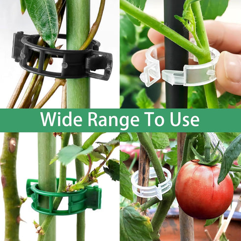 50 PCS Plant Support Clips, 2024 Tomato Vine Clips, Plastic Garden Trellis Clips for Grape Cucumber Flower Vegetables Climbing Plants, Black...
