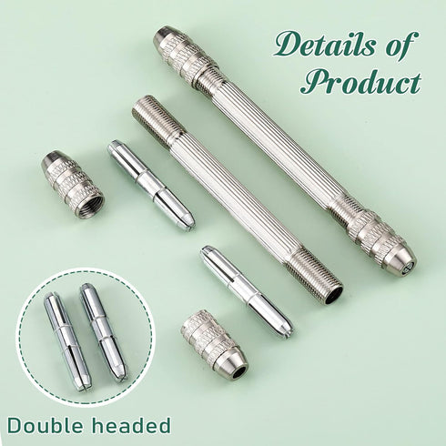 Double Ended Pin Vise DIY Hand Drill Pin Vise Resin Drill Wire Twisting Tools with Copper Collet Copper Drill Jewelry Making Tools for DIY Hairpin...