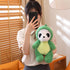 Cute Stuffed Panda Animal Cosplay as Pink Dinosaur Plush Toys Soft Panda Toy in Dinosaur Costume Panda Plushies Toys Stuffed Animals for Kids 12 I...