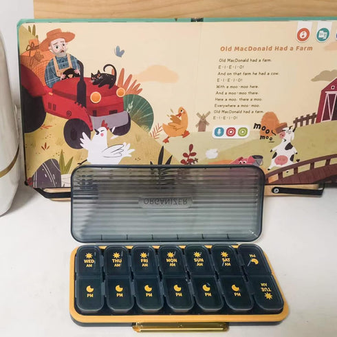 7-Day Pill case 2 Times a Day, Pill Organizer 2 Times a Day,Am Pm Daily Pill Case Travel Pill Organizer,Large Capacity Pill Organizer for Medicine...