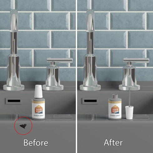 Porcelain + Appliance Touch Up Paint, Cyber Gray, 1oz, High-Gloss, w/Brush in Bottle, for Appliances, and More...
