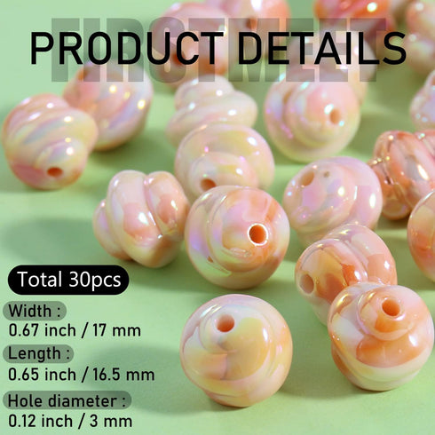 Firstmeet 30pcs Tiny Satin Luster ABS Beads Twisted Loose Spacer Beads for Jewelry Making Bracelets Earrings Necklaces DIY Crafts(DIY-1032-Light O...