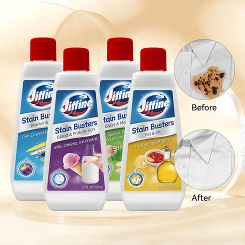 4 Pack 50ML 1.7 Fl Oz Stain Remover Clean Up Combo Set Spot for Various cosmetics,Fat &Oil,Marker & Ink,Blood & Protein...