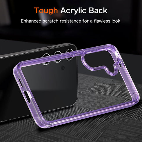 Cover for Samsung Galaxy S24 Case, Non-Yellowing Hard PC Back, Slim Thin Soft Edge Shockproof Phone Case Accessories for S24, Purple...