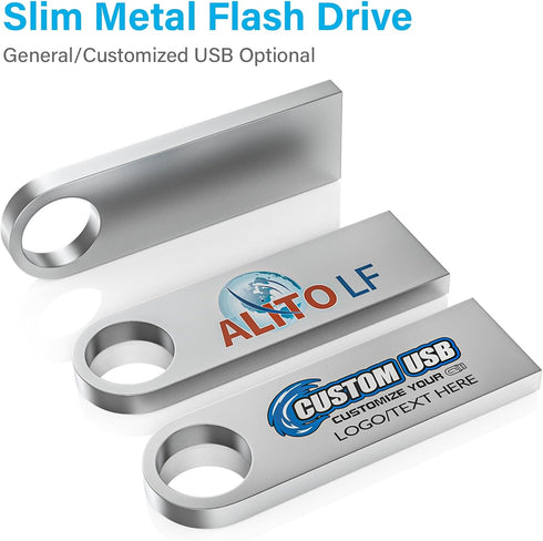 ABLAZE 8GB Flash Drive 5 Pack, Metal USB 2.0 Thumb Drives with Keychains USB Stick Pendrive (Sliver)...