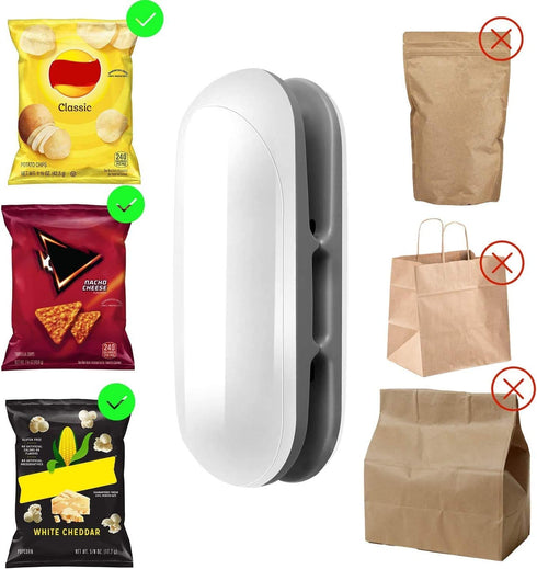 Mini Bag Sealer Heat Seal, 2 in 1 Sealer and Cutter Portable Mini Sealing Household Machine with Detachable Hook for Plastic Bags...