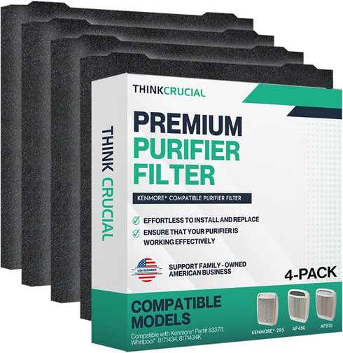 Crucial Air Replacement Carbon Air Filter - Compatible with Kenmore Part # 83378, Whirlpool 8171434, 8171434K – Fits Air Purifier Kenmore 295 Seri...