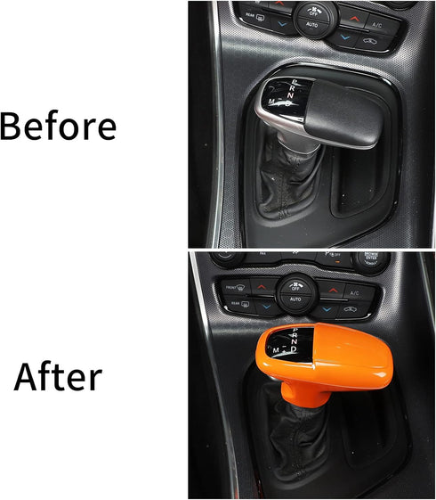 Voodonala for Challenger Charger ABS Gear Shift Shifter Knobs Cover Trim for 2015-2024+ Dodge Challenger Charger Interior Accessories 2018-2024+ D...