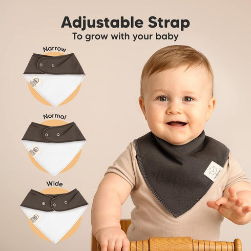 KeaBabies 8-Pack Organic Baby Bandana Drool Bibs - Stylish Unisex Bandana Bibs, Super Absorbent Bandana Drool Bibs, Gentle Teething Bibs for Infan...