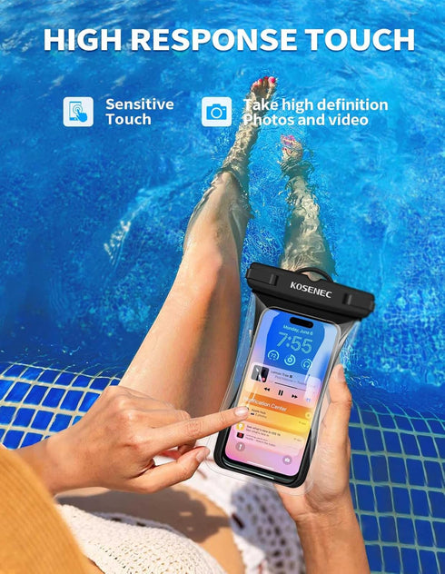 Waterproof Phone Pouch Floating, Waterproof Phone Case with Lanyard for iPhone 15 14 13 12 Pro Max XS Samsung, IPX8 Cellphone Dry Bag Beach Kayak ...