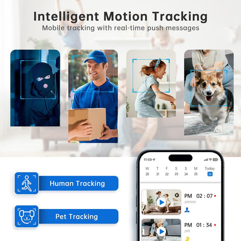 Indoor Camera,1080P Pet Camera Baby Monitor, Cameras for Home Security Indoor, Baby/Pet Camera with Phone App with AI Motion Detection, 2-Way Talk...