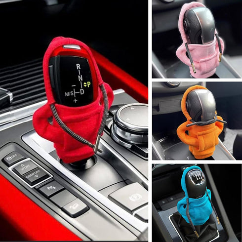 Car Gear Shift Cover, Universal Shift Knob Cover, Mini Hoodie for Car Shifter, Shift Knobs Fashionable Hooded Shirt Car Shifter Stick Protector De...