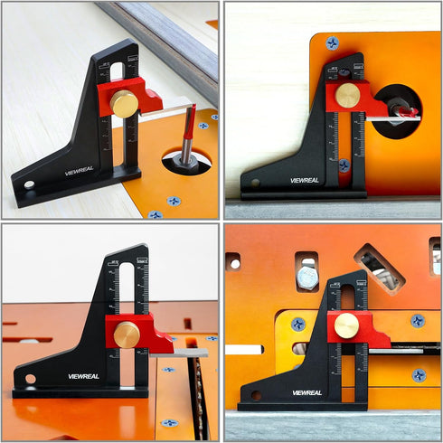 Woodworking Height Gauge - Precision CNC-Machined Depth Measuring Tool, Anodized Aluminum Alloy with Dual Scale for Table Saw/Router/Drill Press (...