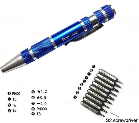 9In1 Torx T4 T5 T6 T8 PH000 PH00 Flap 2.0 Phillips Slot Type 0.8mm 1.2mm Pentalobe 5 Point Star Repair Screwdriver Tool kit For Macbook Pro Retina...