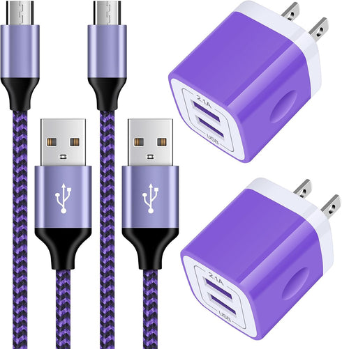 Android Charger, 2-Pack Fast Charger Android Phone Fast Charging 6FT Micro USB Charger Cable for Samsung Galaxy S5 S6 S7 Edge J7V J7 J3 Orbit J3V ...