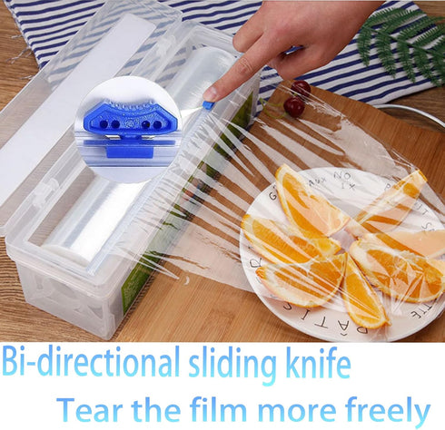4 Pcs Slide Cutter,Slide Cutter Replacement Fit,Self-Adhesive Two-Way Sliding Cutter,Suitable for 12.5 inches Wide Plastic Wrap, Aluminum foil Pap...