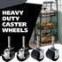 King's Brand Heavy Duty Caster Wheels for Bed Frame ~Set of 4~ (2 Locking & 2 None Locking)...