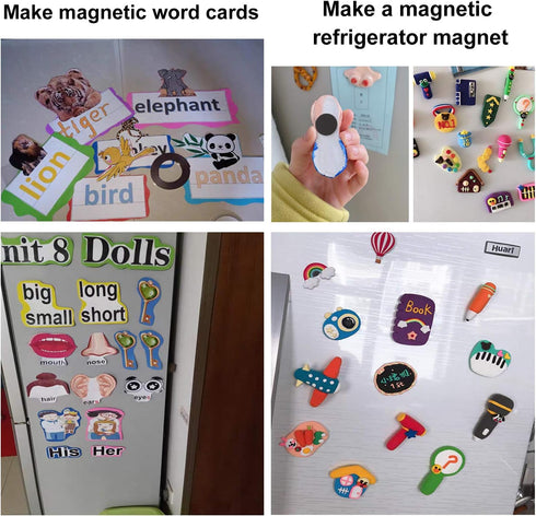 Flexible Magnetic Dot with Self Adhesive, 60 PCS Round Small Magnetic Stickers with Adhesive Backing Peel & Stick Magnets Stickers for Crafts, Off...
