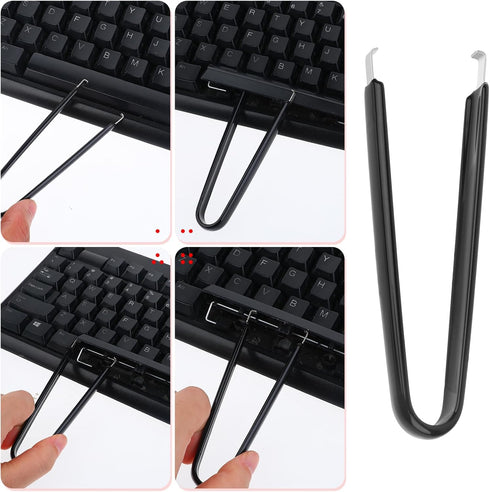 Key Cap Removal Tool, 7 Pcs Keycap Puller Kit Stainless Steel Keyboard Switch Puller Keyboard Remover Keyboard Cleaner Tools Set with Keyboard Bru...