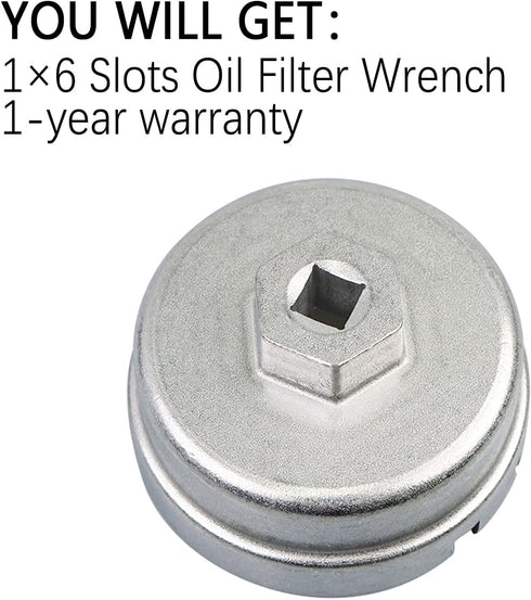 1.8L Oil Filter Wrench Oil Filter Cap Removal Tool 64mm 14 Flute Compatible with Toyota Lexus Prius Scion CT200h for 1.8L 4 Cylinder Engine with C...