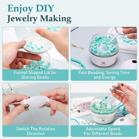 PP OPOUNT Electric| Clay| Seed Bead Spinner with 3171 PCS Jewelry Beads Set, Fast Beading Bead Spinner Machine for Jewelry Making (Patent Product)...
