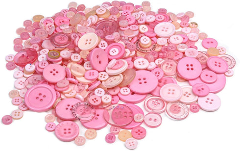 Round Resin Buttons 200PCS Mixed Pink for Crafts Sewing DIY Manual Button Painting DIY Handmade Ornament Buttons...