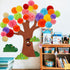 Classroom Tree Bulletin Board Set 3D Tree Classroom Decoration with Paper Pom Poms Classroom Tree Wall Decoration for Preschool Kindergarten Prima...